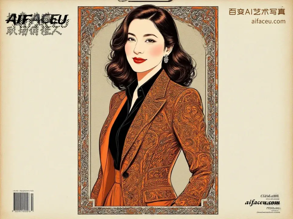 Aifaceu AI 艺术写真，创意手绘风格背景，强化职场女性个人 IP。