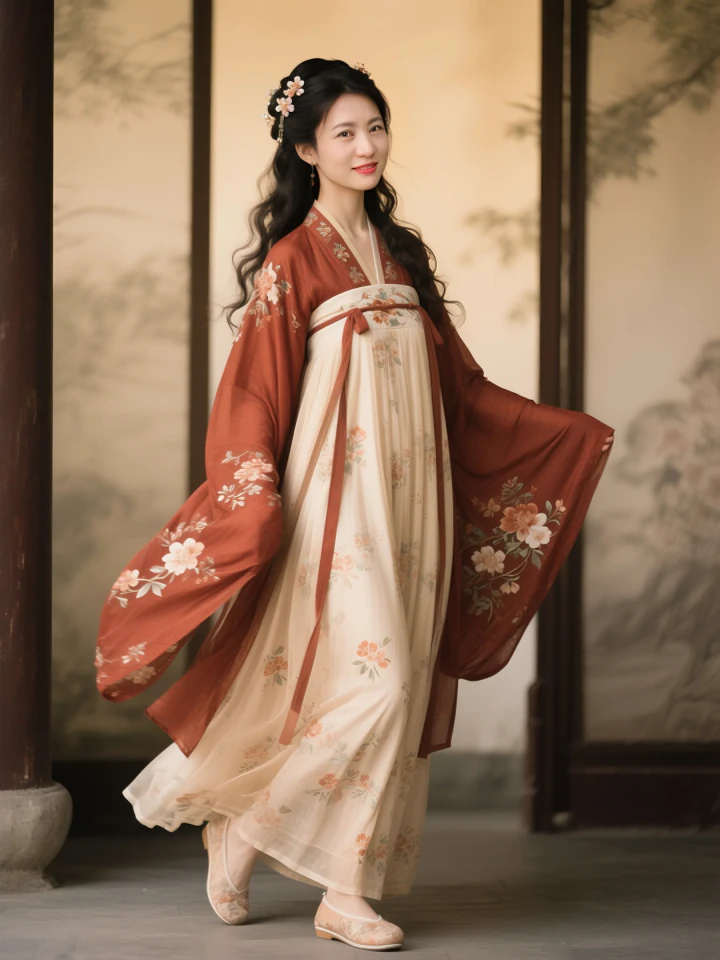 Aifaceu Hanfu flowing, studio-grade lighting effects, no AI plastic look.