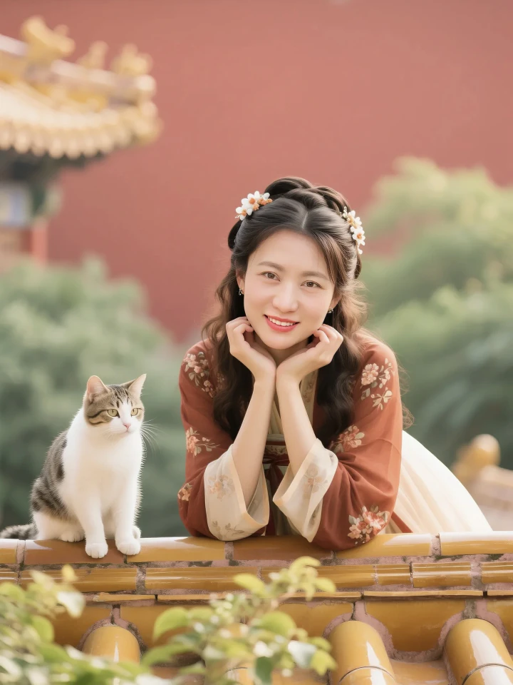 Aifaceu Red Wall Shadow, capturing elegant posture via 1:1 digital twin technology.